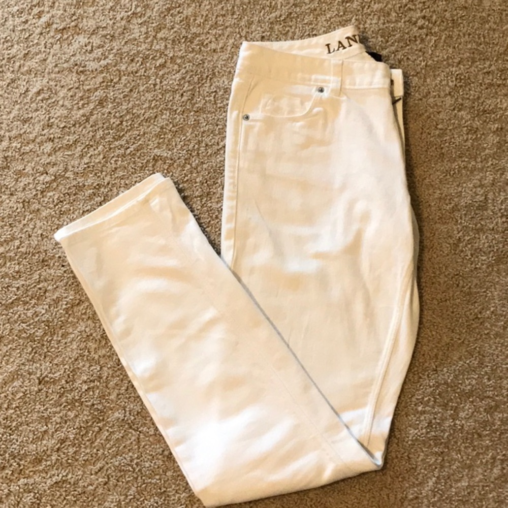 Lands End White Denim Jeans